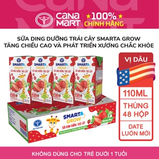 Thùng 48 hộp sữa dinh dưỡng trái cây Nutricare Smarta Grow dinh dưỡng cho trẻ thấp còi (110ml)