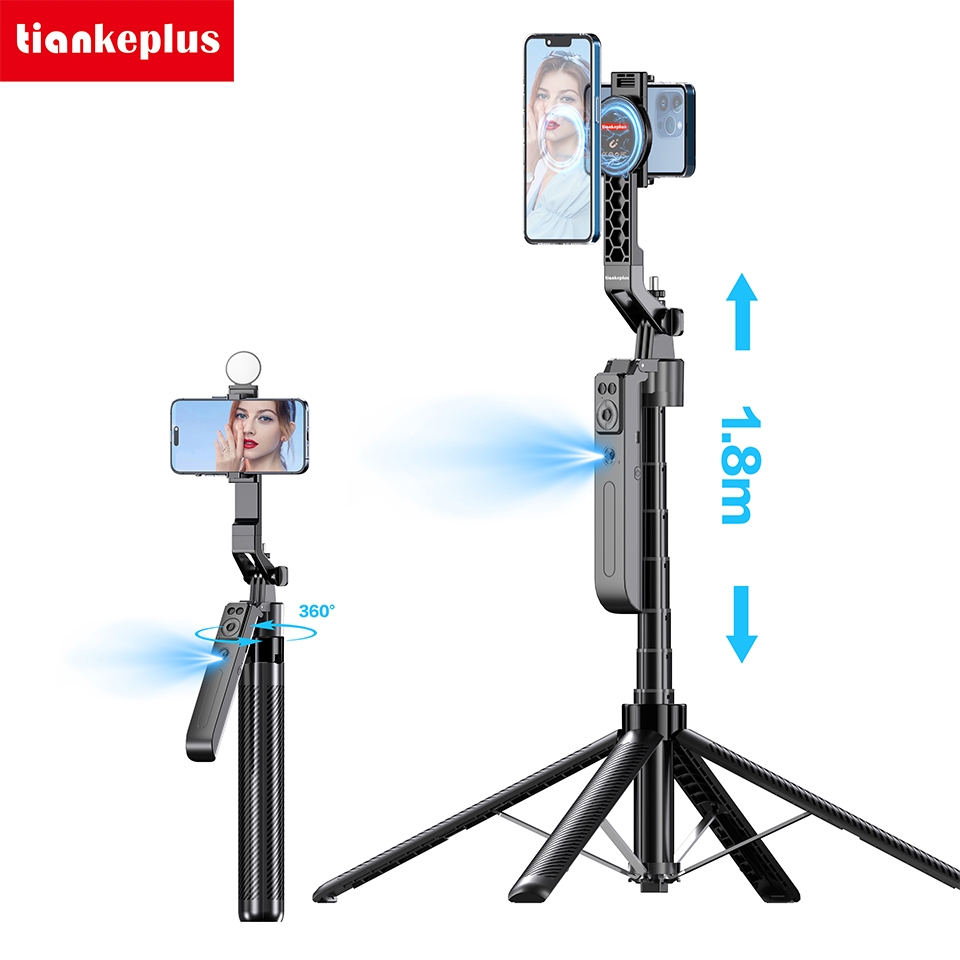 Tiankeplus Hít nam châm1.8M gậy chụp hình 4 chân Hợp kim nhôm chắc chắn - Camera AI nhận diện khuôn mặt và theo dõi 360 | BigBuy360 - bigbuy360.vn