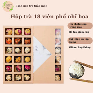  Trà phổ nhĩ hộp giấy 18 viên Tinh Hoa Trà Thảo Mộc Món Qùa Từ Thiên Nhiên 