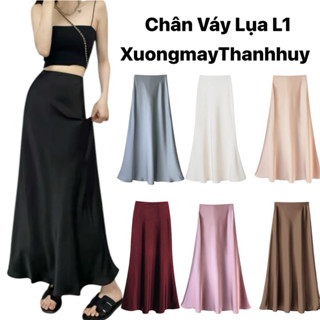 Chân váy lụa dài,Chân Váy Lụa Dáng Dài A ,Váy Dài Mùa Hè Thời Trang Sexyy Váy Chữ A m489