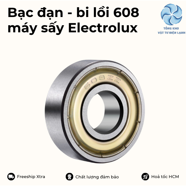 Bi bạc đạn lồi 608 dành cho máy Electrolux - Bạc đạn - Bi lồi 608 dành cho máy sấy Electrolux