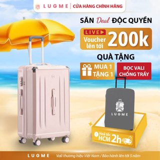 Vali Kéo Du Lịch Cao Cấp Thời Trang LUGME LME 02 Size 20 Size 26 Bọc Góc Bảo Hành 5 Năm