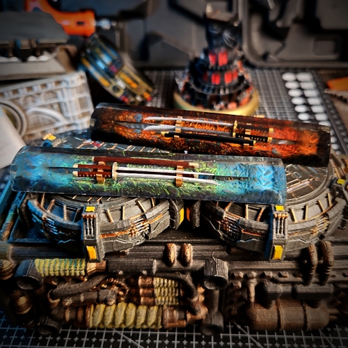 Spacebar Katana đỏ , phím cách katana, kiếm katana, keycap resin, keycap artisan, keycap custom