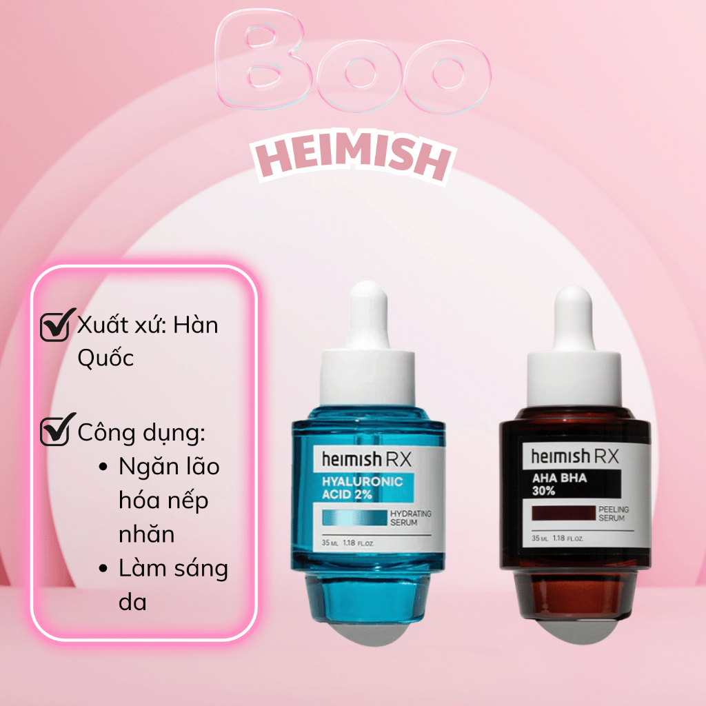 Tinh Chất Heimish RX – AHA BHA 30% Làm Mịn và HA 2% Dưỡng Ẩm