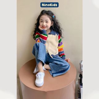 Áo Khoác len cho bé gái 5 - 12 tuổi, phong cách Hàn Quốc nhẹ nhàng, thấm hút mồ hôi,chịu nhiệt tốt, AP06 NinoKids
