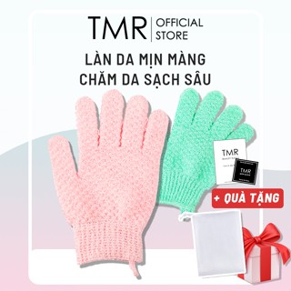  Găng Tay Tẩy Tế Bào Chết TMR găng tay tắm với 3 lớp dày dăn tiện dụng để chà lưng như bao tay tắm 