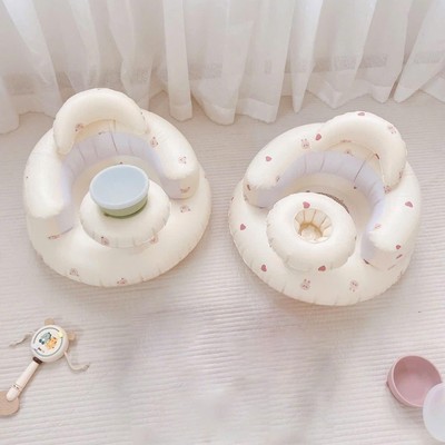 Ghế hơi tập ngồi cho bé có khay KidsWorld ghế ngồi ăn dặm bơm hơi tự động chống ngã cao cấp