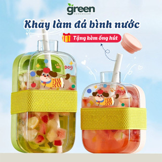 Khay Đá Tích Hợp Bình Nước 2in1 Tiện Lợi, Khay Làm Đá Kèm Bình Uống Nước Nắp Nhấn Lấy Đá Dễ Dàng