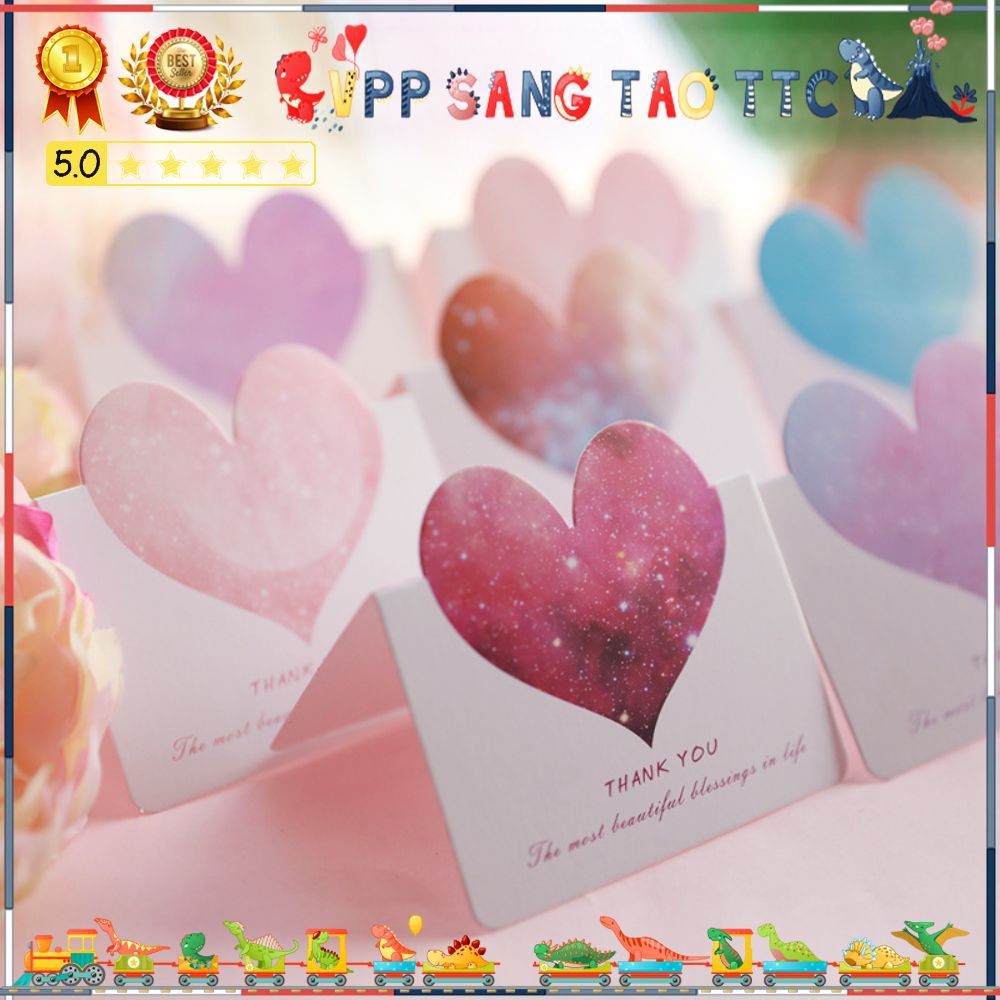 Thiệp Chúc Mừng Hình Trái Tim Thank You Best Wishes