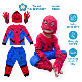  Đồ Siêu Nhân Nhện Cho Bé Trai B172 | Bộ Spiderman Tay Dài Cotton Mềm Co Giãn Mặc Ấm Mùa Thu Đông Noel Tết 2–8 Tuổi 