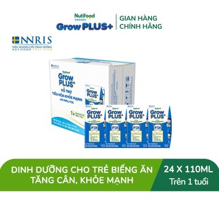  Thùng 24 hộp x 110ml Sữa bột pha sẵn Nutifood Sweden GrowPLUS+ Tiêu Hóa  Xanh Nhạt  1+ - Tiêu hóa khỏe tăng cân 