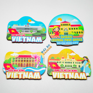 Combo 60 cái magnet/ hít tủ lạnh lưu niệm Việt Nam