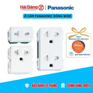  Ổ cắm Panasonic dòng Wide - Ổ cắm đơn ổ cắm 3 ổ cắm đôi 3 chấu có màn che 