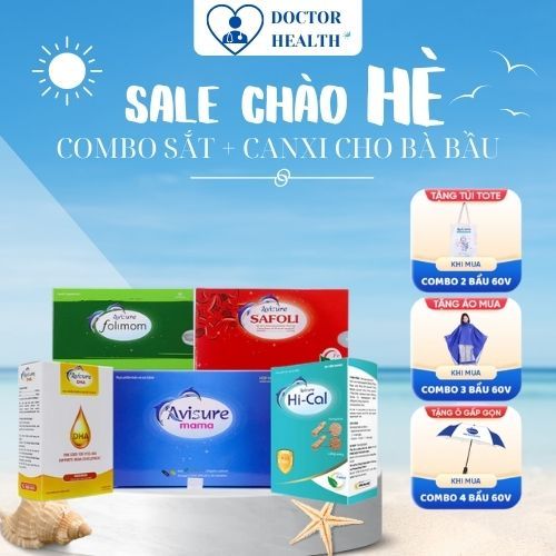 Trọn bộ Sắt Canxi DHA Vitamin Tổng Hợp Chính hãng Thế Hệ Mới Avisure Cho Bà Bầu, Cho Con Bú