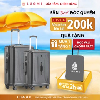 Vali Kéo Du Lịch Cao Cấp Thời Trang LUGME LME 02 Size 20 Size 26 Bọc Góc ngừa Va Đập Bảo Hành 5 Năm