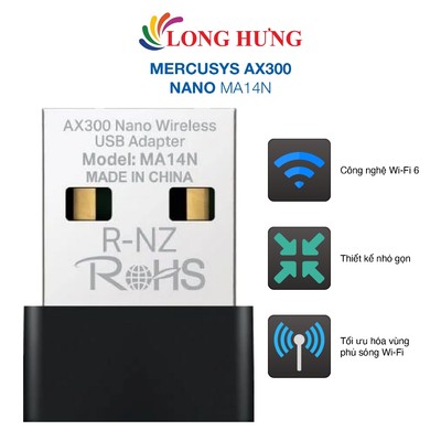 USB Wifi Mercusys Wifi 6 AX300 Nano MA14N - Hàng chính hãng