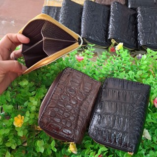 Ví cầm tay da cá sấu mini - có dây kéo