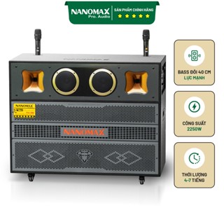 Loa Kéo Bình Bass Đôi Nanomax Pro-300 2250w Bass 40cm x2 Karaoke Bluetooth