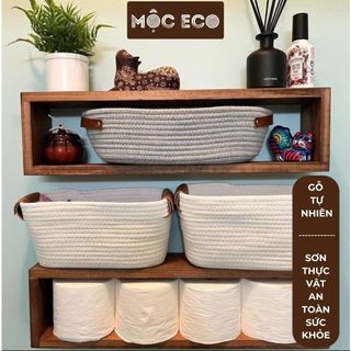  Kệ gỗ để giấy vệ sinh âm tường hình chữ nhật Mộc Eco Decor nhà cửa gỗ tự nhiên nguyên khối hàng thủ công cao cấp 