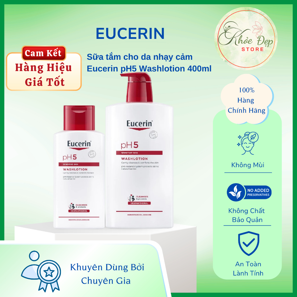 Sữa tắm cho da nhạy cảm Eucerin pH5 Washlotion 400ml