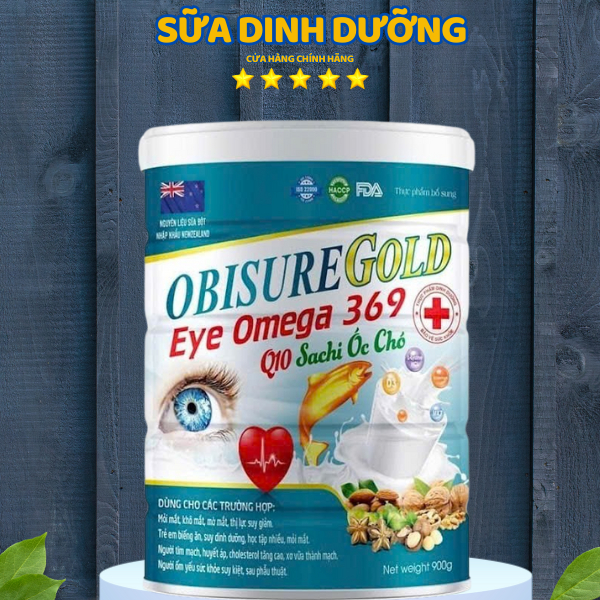 Sữa Obisure Gold Eye – Bổ Mắt Từ Thiên Nhiên: Omega 3-6-9, Q10, Lutein, Sachi – Hộp 900g