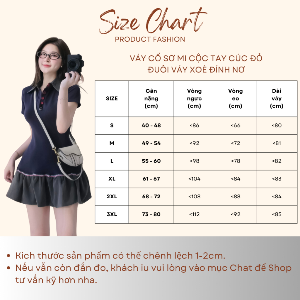 Đầm thiết kế BIGSIZE Mèo Ú váy cổ sơ mi cộc tay cúc đỏ đuôi váy xoè đính nơ tiểu thư 5340 | BigBuy360 - bigbuy360.vn