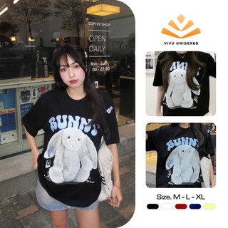 Áo thun Bunny Thỏ cute dễ thương hot nhất năm nay, áo phông cộc tay vải cotton bo cổ tag mác đầy đủ