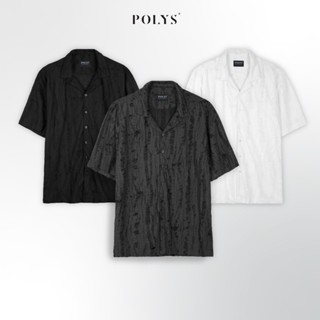 Áo sơ mi nam POLYS Vải Linen Wash Rách Thoáng Khí Áo sơ mi tay ngắn RAWLAND