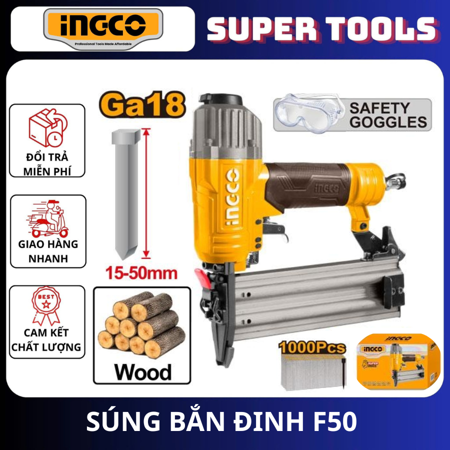 INGCO Súng bắn Đinh F50 ABN15501 <HÀNG CHÍNH HÃNG>