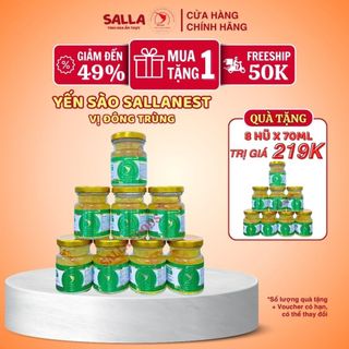   MUA 1 TẶNG 1  16 Hũ Yến sào SALLANEST 30% Yến tươi vị Đông trùng hạ thảo - 2 Khay = 16 hũ x 70ml 