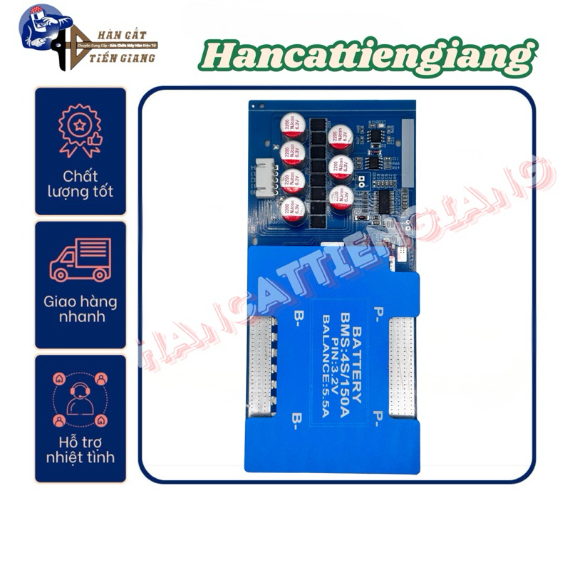 MẠCH BẢO VỆ BMS 4S 3.2V 150A 250A 300A CÓ CÂN BẰNG 5.5A-6A Kèm Nhôm Tản Nhiệt