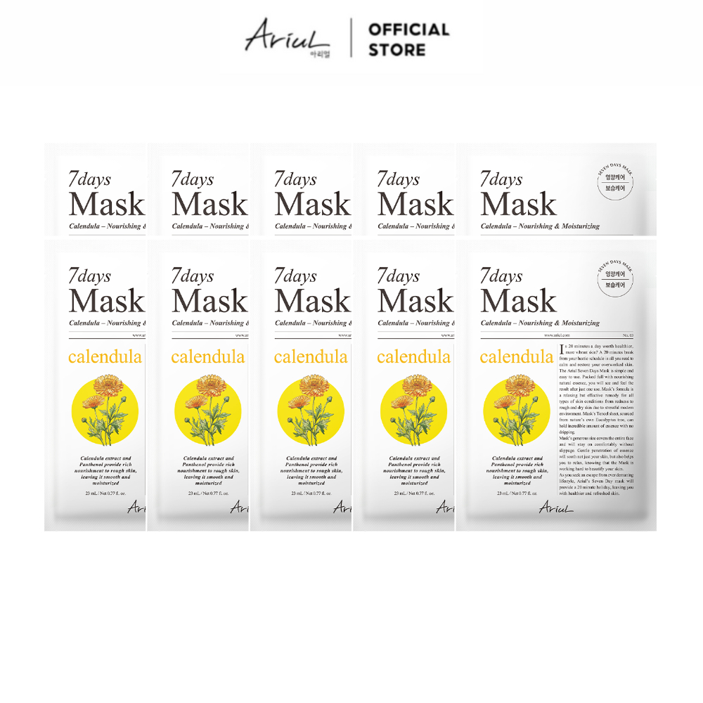 [HSD Trước 10/2026] Combo Mặt Nạ Hoa Cúc Ariul 7 Days Mask Calendula P 23ml