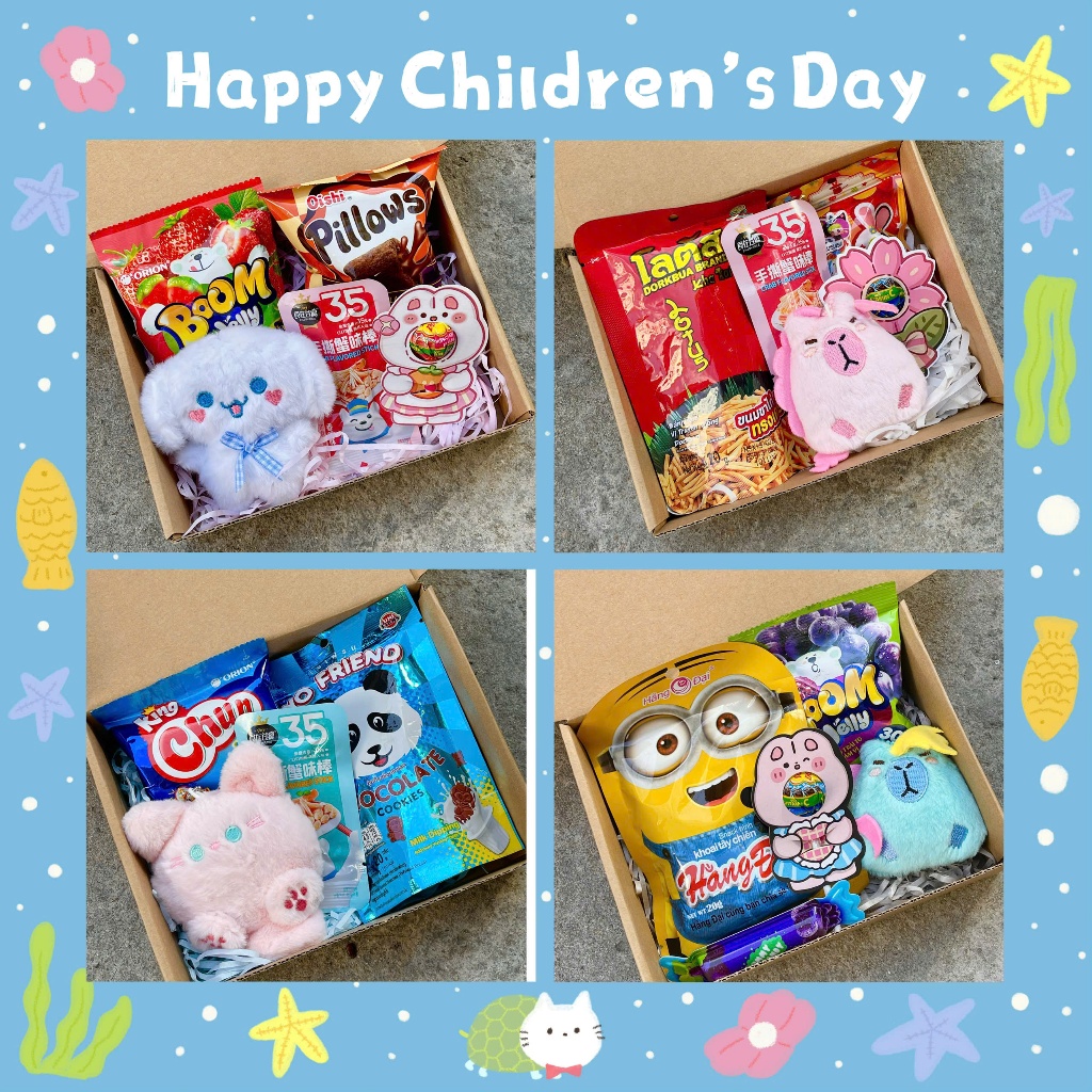 Set Hộp Quà Bánh Kẹo Kèm Móc Khoá Dễ Thương Tặng Quà Sinh Nhật Tốt Nghiệp, Happy Children's Day
