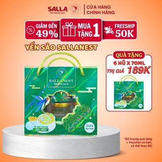   MUA 1 TẶNG 1  HỘP QUÀ TẶNG Yến sào Sallanest 30% Yến tươi 12 hũ - 2 Hộp Tiết Kiệm x 6 hũ x 70ml - SALLAFOOD 