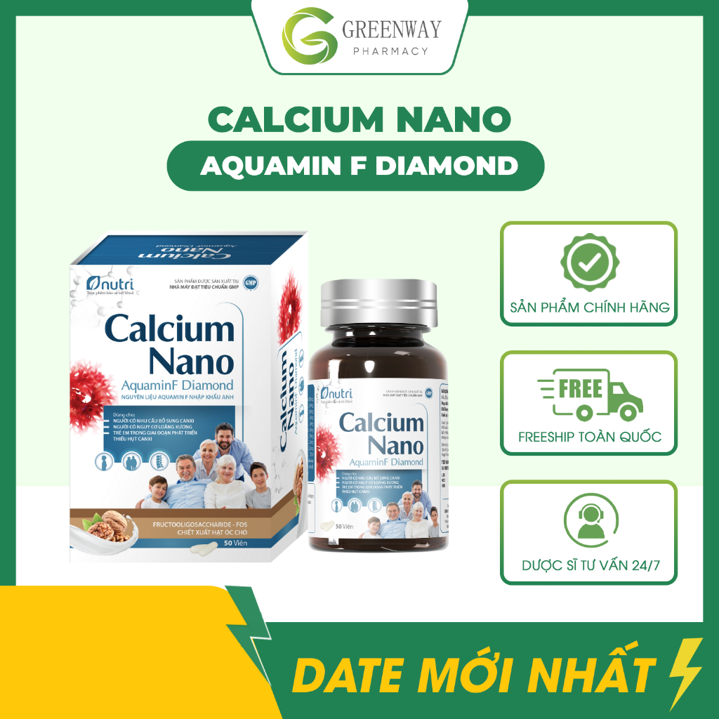 Calcium Nano Aquamin F Diamond dùng được cho bà bầu hỗ trợ bổ sung Canxi cho cơ thể, giúp hệ xương v