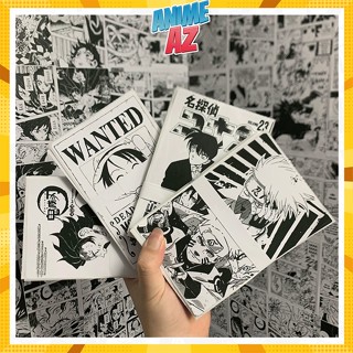 COMBO 100 Tờ Tranh Dán tường Poster Anime decor góc học tập làm việc, Decal Manga One Piece, Blue Lock tranh Anime AZ