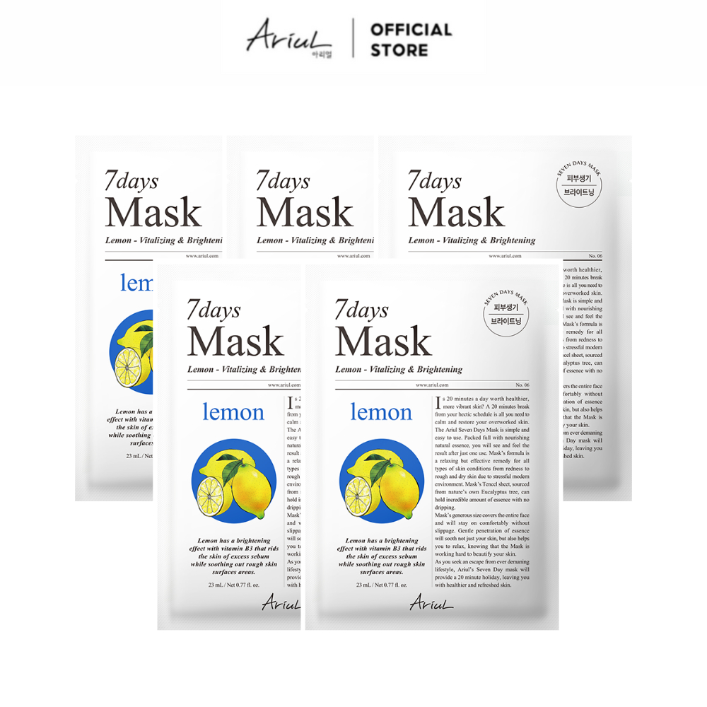 Combo Mặt Nạ Chanh Vàng Ariul 7 Days Mask Lemon C 23ml