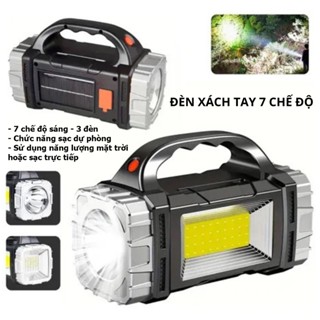  Đèn pin xách tay năng lượng mặt trời 7 chế độ đèn cắm trại du lịch sạc dự phòng 