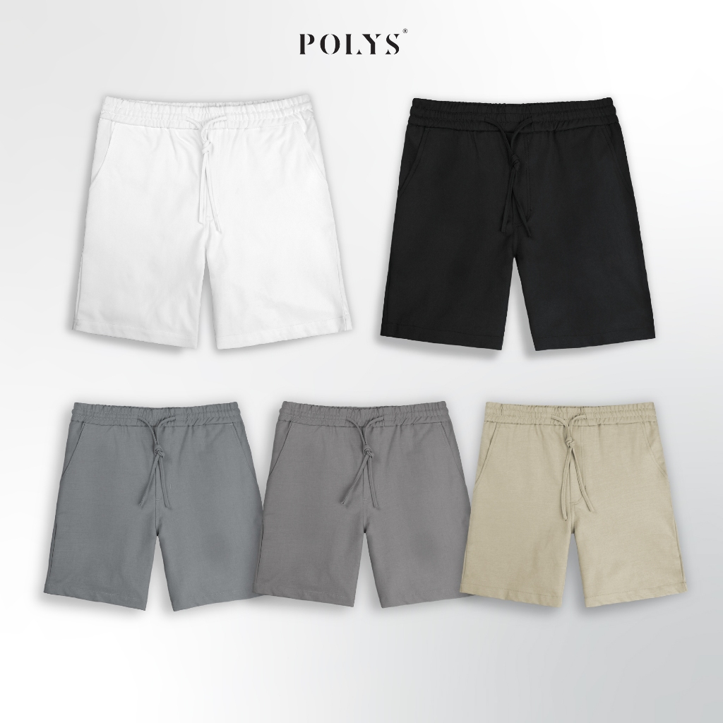 Quần Short Kaki Nam, Lưng Thun Dây Rút, Form Trên Gối, Chất Kaki Giãn 4 Chiều. Short Kaki POLYS