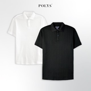 Áo Polo Nam Trắng Đen POLYS, Chất Thun Dệt 4 Chiều, Form Regular, Áo Thun Polo FABRIC LUXE