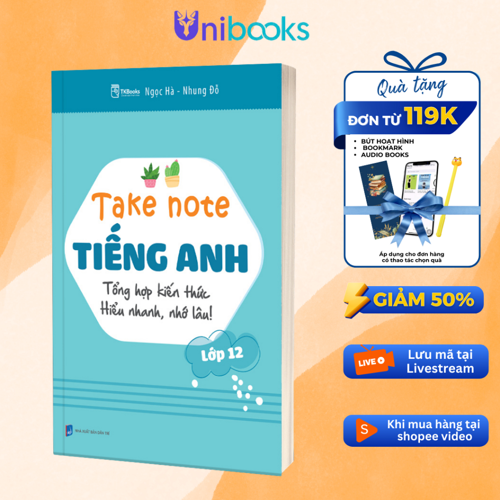 Sách - Take Note Tiếng Anh Lớp 12 - Tổng Hợp Kiến Thức Hiểu Nhanh, Nhớ Lâu - TKBooks