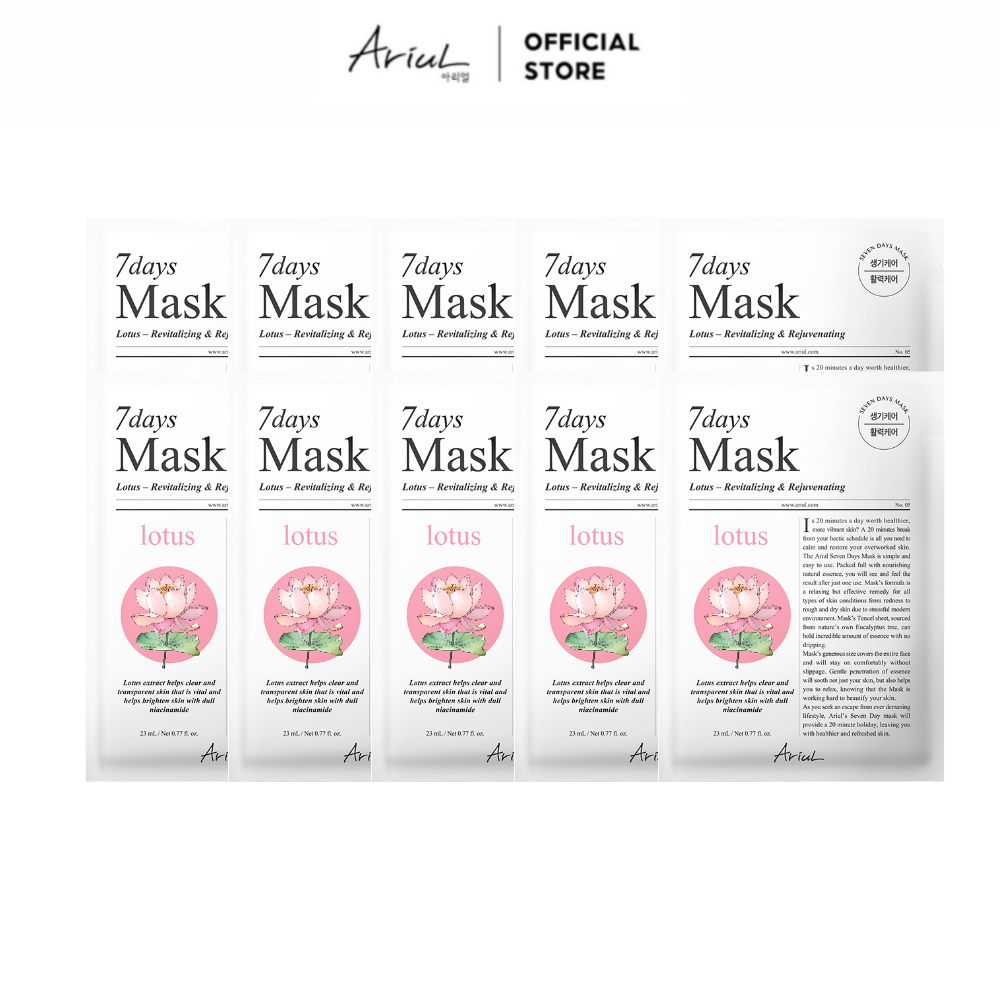 Combo Mặt Nạ Hoa Sen Ariul 7 Days Mask Lotus N 23ml