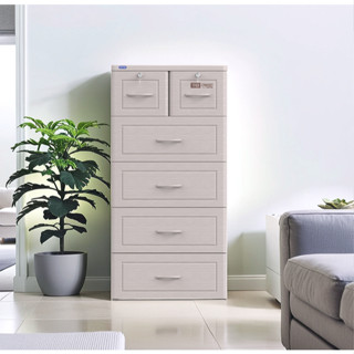 Tủ nhựa Duy Tân Tabi Vân gỗ xám 5 tầng 6 ngăn