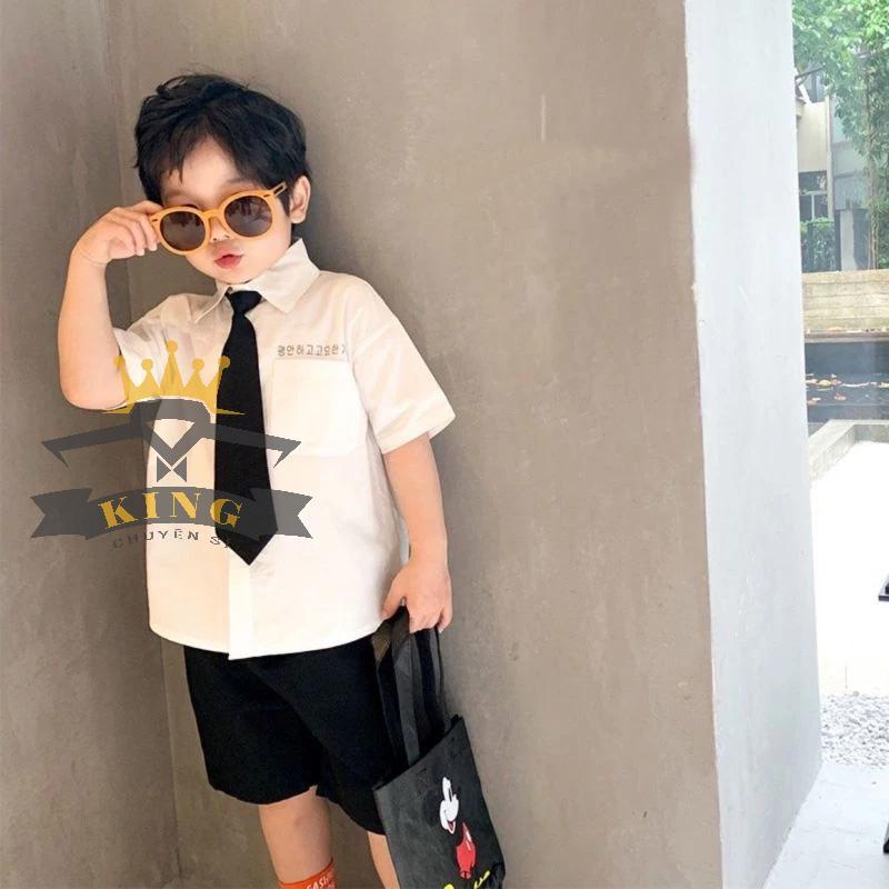 Cà vạt bé trai KING CARAVAT học sinh bản nhỏ lớn caravat nữ nam thắt sẵn vải phi bóng đồng phục sinh viên 5 6 8cm C03