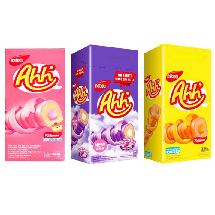 Bánh Ống Ahh Phủ Kem Coated Snack Các Vị