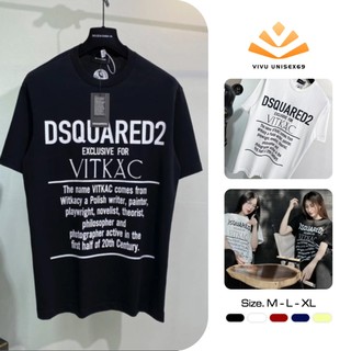  Áo Thun nam nữ DSQ ViKăc in chữ siêu nét áo phông cộc tay vải cotton  đầy đủ bo xịn tagmac 