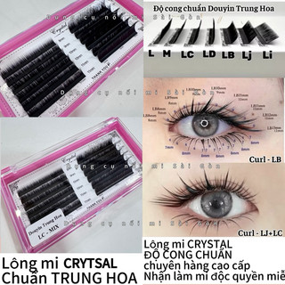 Dụng cụ nối mi Lông mi khay Crystal mix size  độ cong trung hoa Li Lj Lb Lb+ L LD Lc M cho nữ 