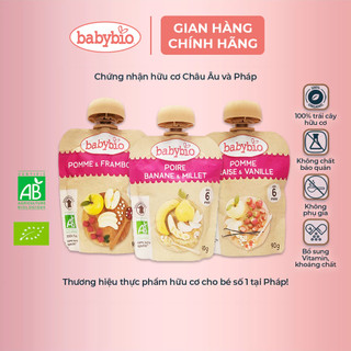  Trái cây nghiền hữu cơ cho bé Babybio 90g  từ 6 tháng tuổi  