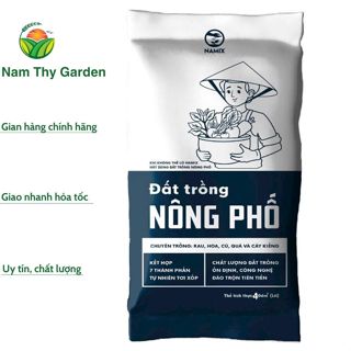 Đất trồng Nông Phố Namix bao 40dm3 đã phối trộn nhiều thành phần tự nhiên chuyên trồng rau củ quả hoa, cây kiểng