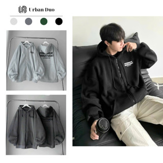 Áo Khoác Hoodie Zip Áo Nỉ Dây Kéo Dày Form Rộng Logo In Nổi INTERBREAK Nam Nữ Unisex URBAN DUO